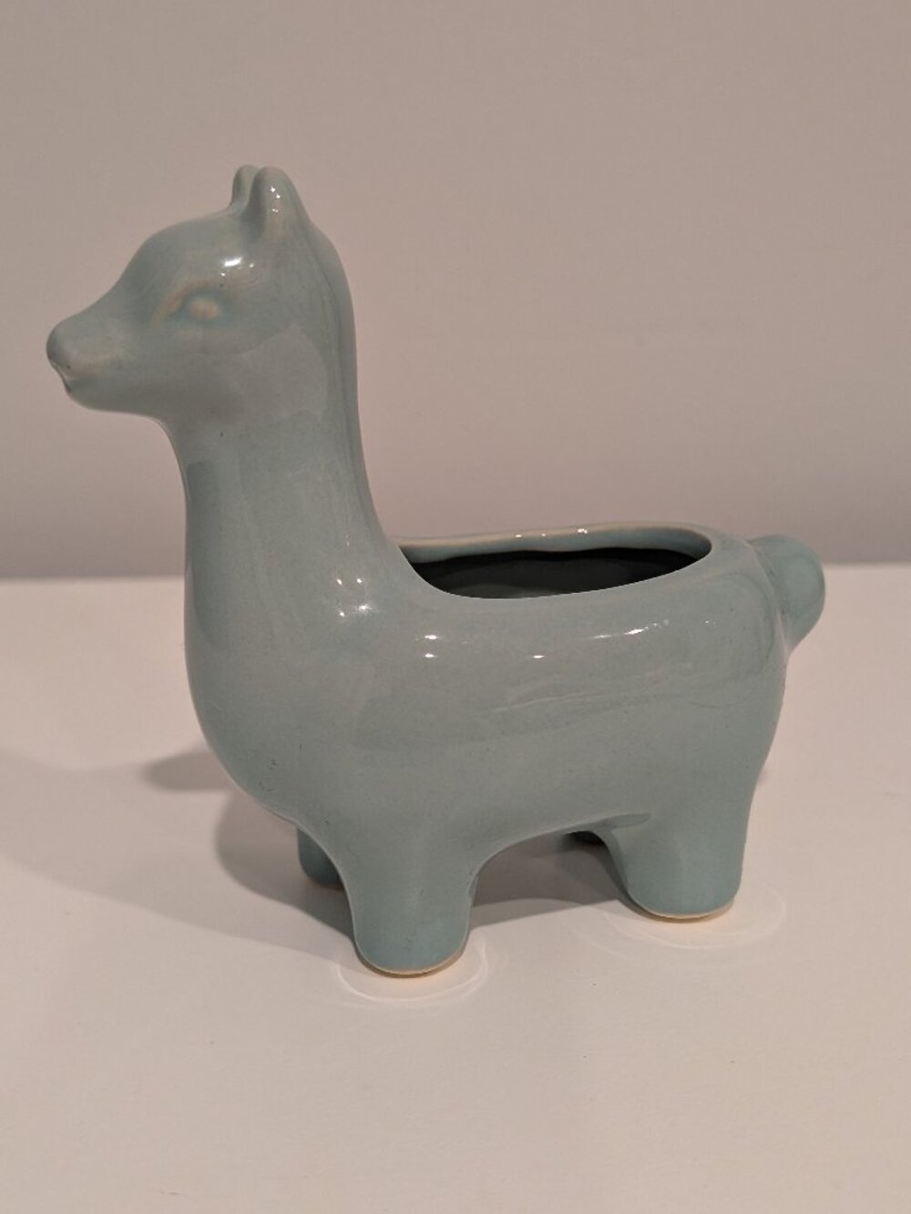Llama Succulent Ceramic Planter in Teal